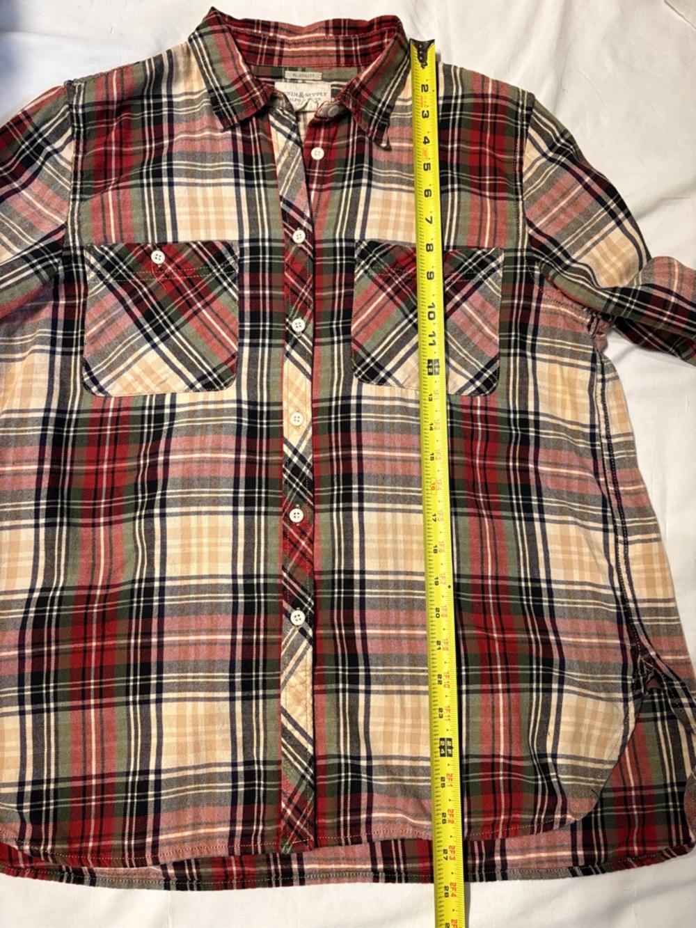 Ralph Lauren Denim & Supply Plaid Button-Up in Red, Black & Green 100%Cotton. - Picture 3 of 9